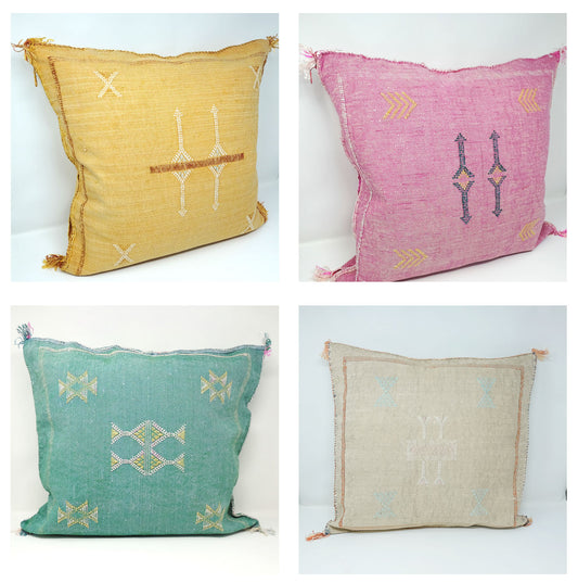 18x18 Moroccan Cactus Sabra Silk Pillow