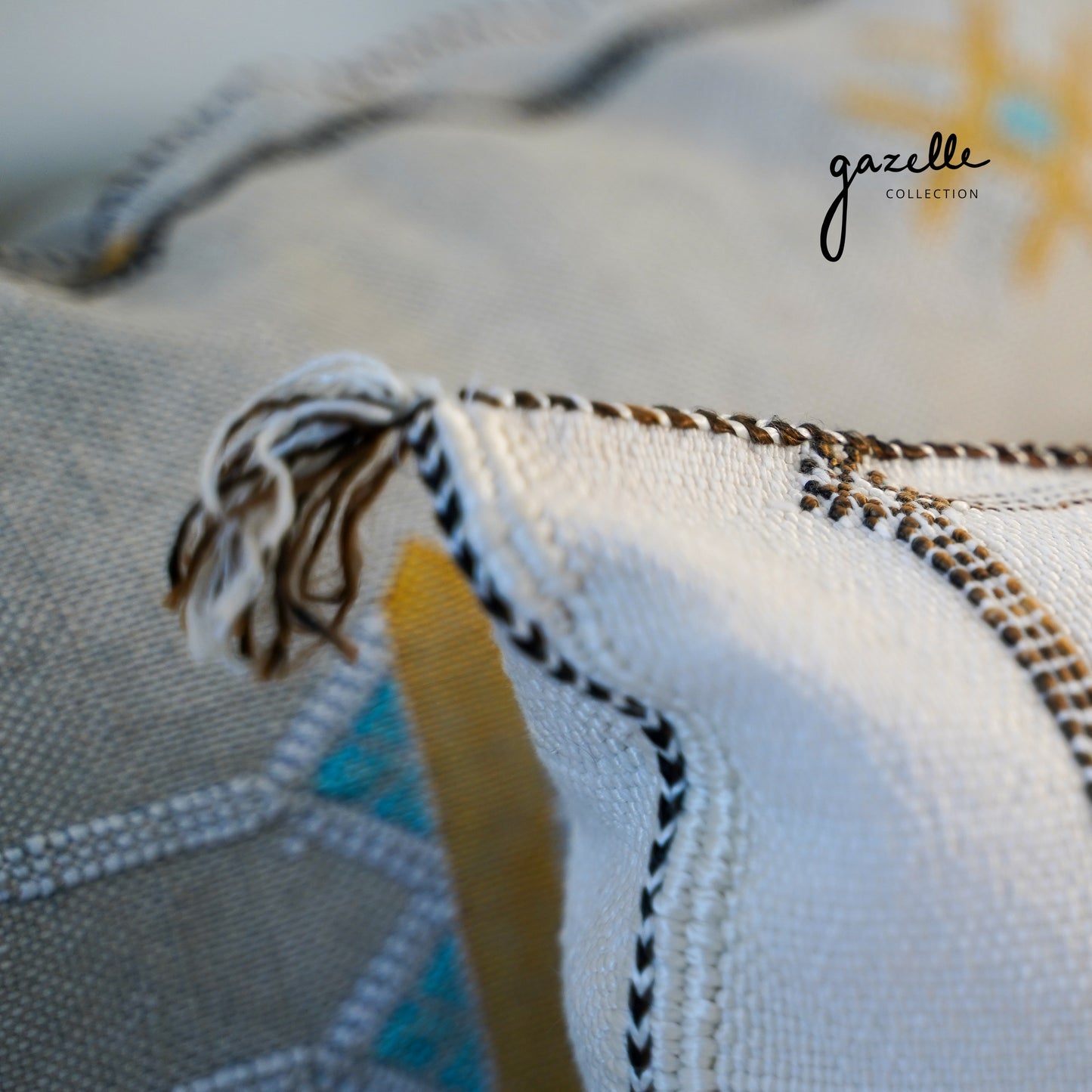 Moroccan Cactus Throw Pillow - Handwoven by Amazigh Women Weavers