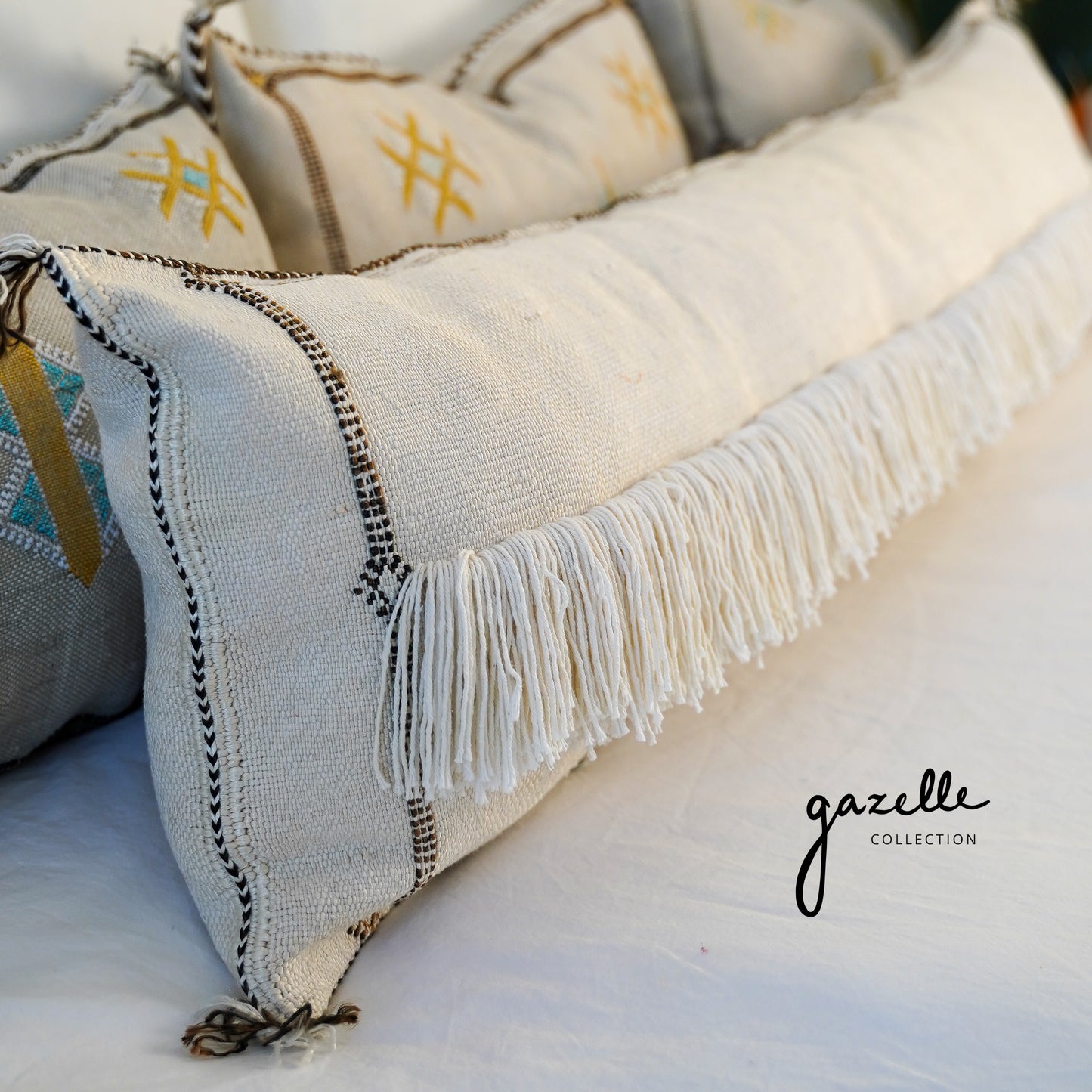 12x45 Moroccan Lumbar Pillow - Handwoven by Amazigh Women Weavers