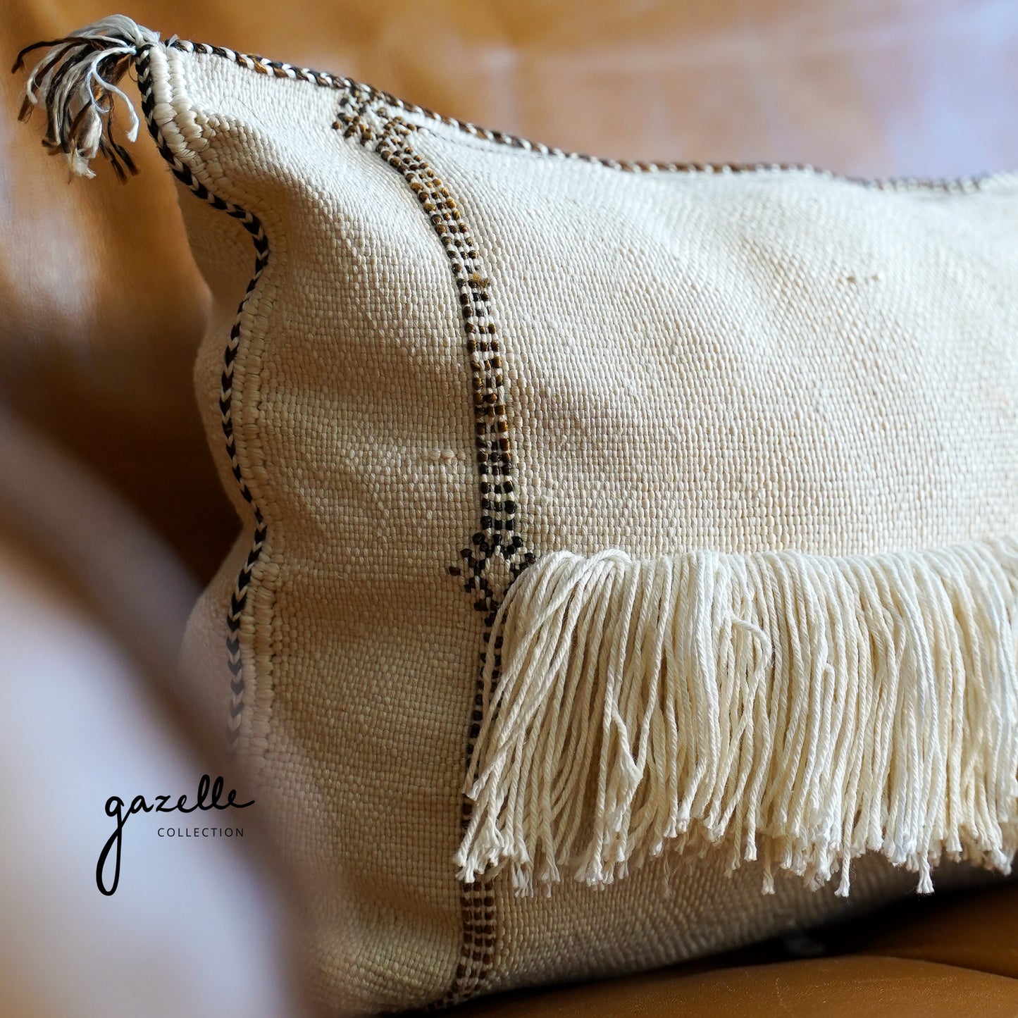 12x45 Moroccan Lumbar Pillow - Handwoven by Amazigh Women Weavers