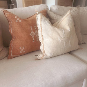 Burnt Orange Moroccan Cactus Sabra Silk Pillow