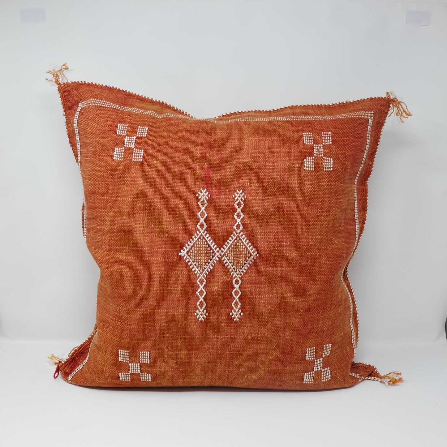 Burnt Orange Moroccan Cactus Sabra Silk Pillow