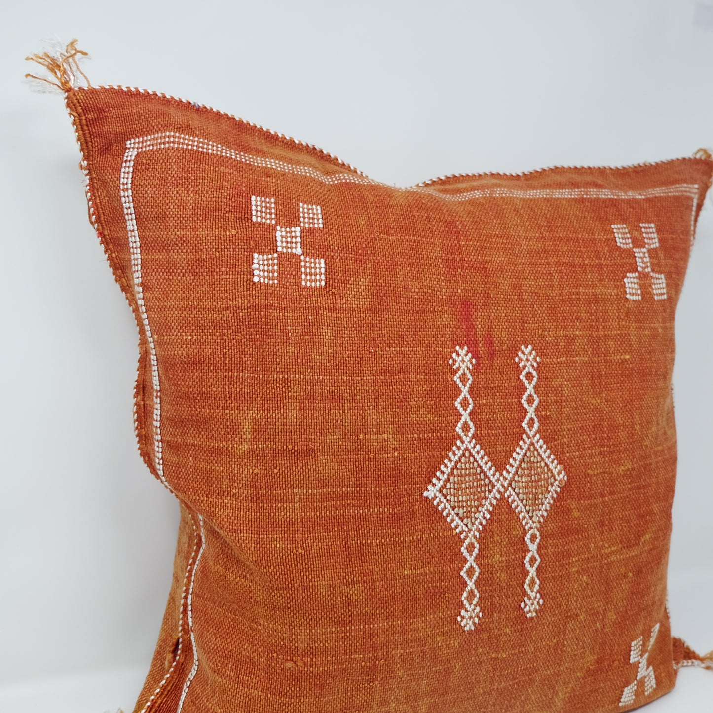 Burnt Orange Moroccan Cactus Sabra Silk Pillow