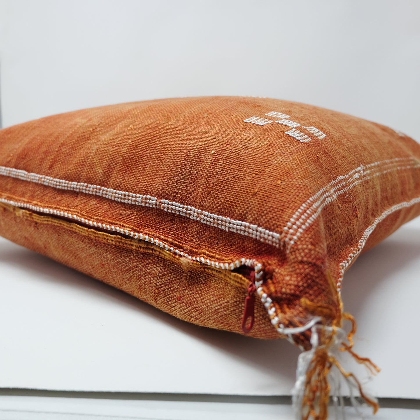 Burnt Orange Moroccan Cactus Sabra Silk Pillow