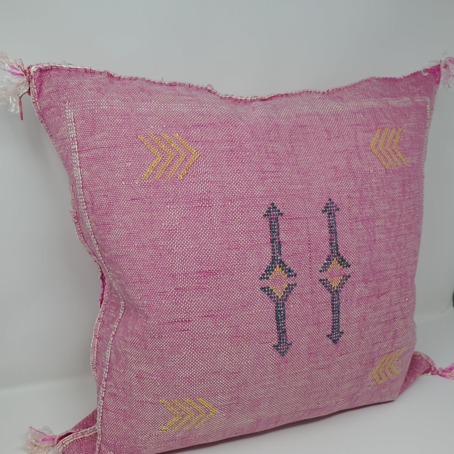 Pink Moroccan Cactus Sabra Silk Pillow