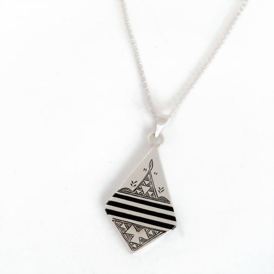 Silver Diamond Shape Necklace