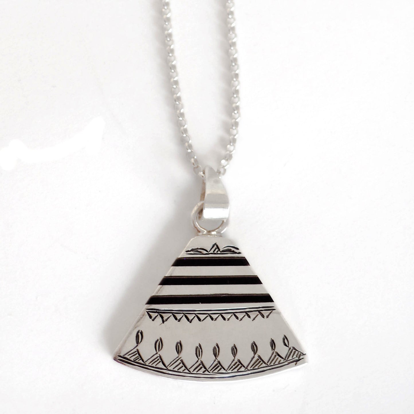 Silver Fan Necklace