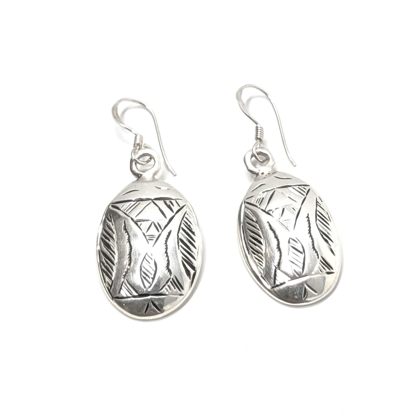 Silver Oval Earrings