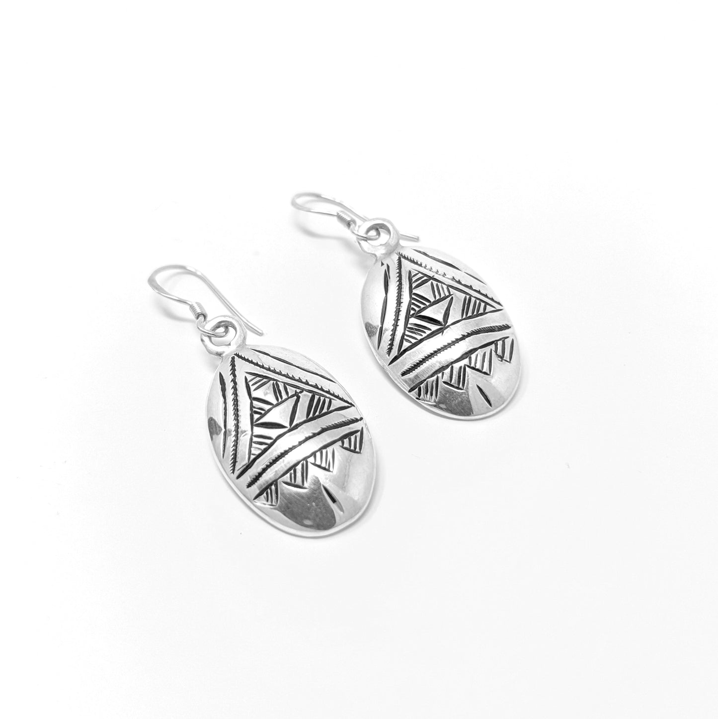 Silver Oval Earrings