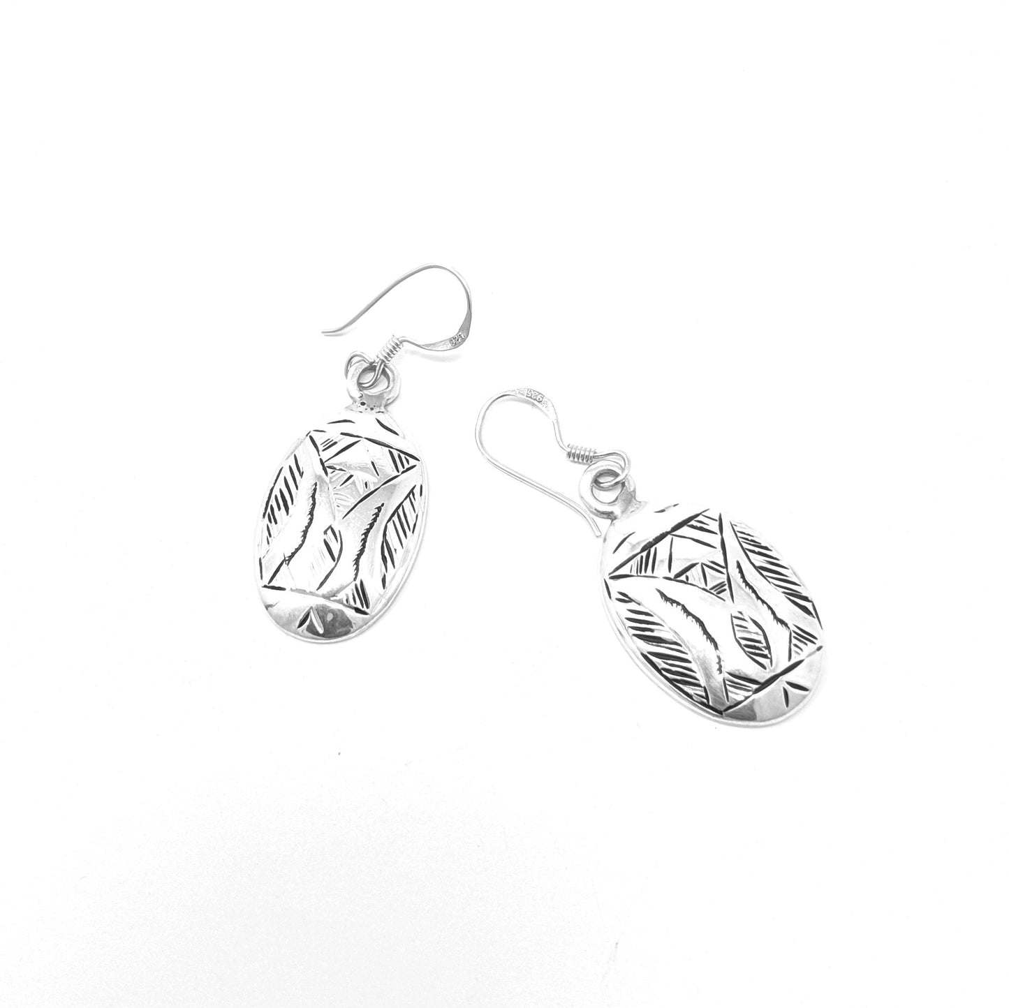 Silver Oval Earrings